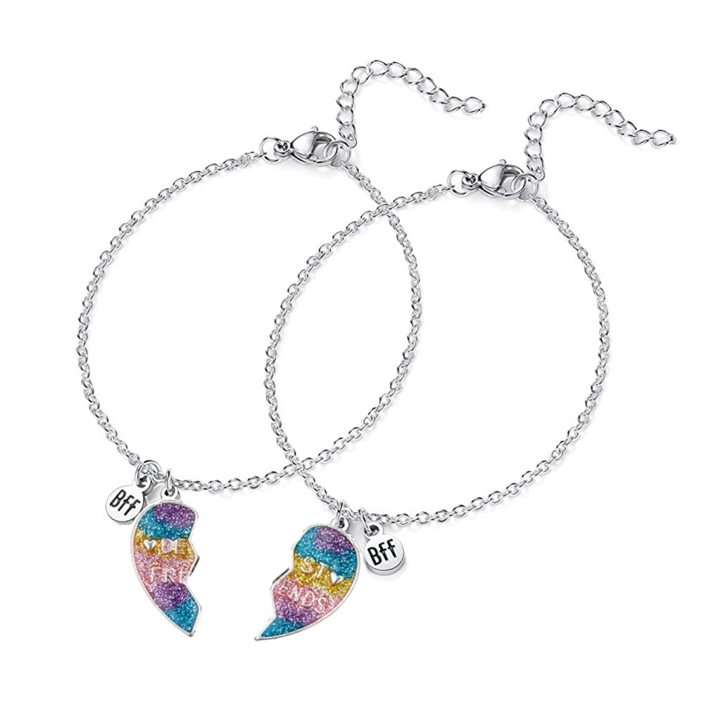 Amor al por mayor Heart Gradiente Drip Oil Magnet Collares colgantes